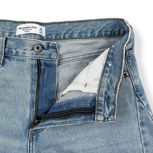 Abercrombie & Fitch Jeans Womens 29 (ACTUAL 31x27) Blue Barrel Relaxed Leg Ankle - Picture 6 of 15